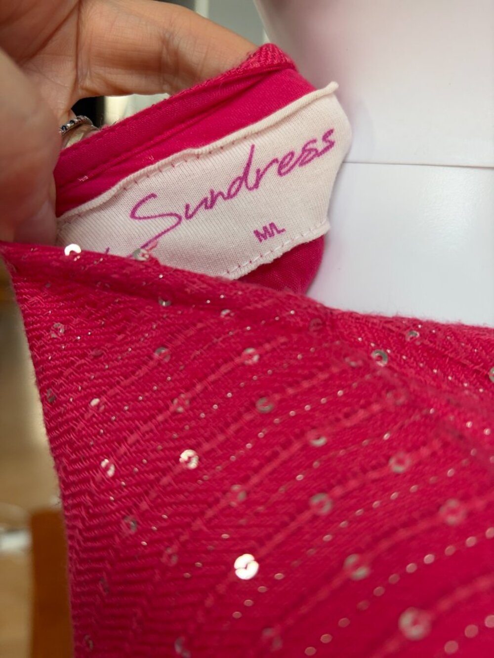 Sundress Brand “Juliana” Maxi Resort Dress High Low Ruffle Deep Pink - Size M/L - Picture 5 of 5